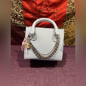 Madden Girl Elegant White Handbag with Chain Detail
